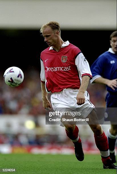 Dennis Bergkamp of Arsenal in action during the FA Carling Premiership match against Leicester City played at Highbury in London, England. The match...