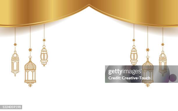 stockillustraties, clipart, cartoons en iconen met ramadan celebration achtergrond - lampion verlichting