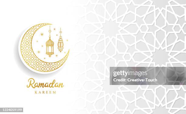 illustrazioni stock, clip art, cartoni animati e icone di tendenza di biglietto di celebrazione del ramadan - islamismo