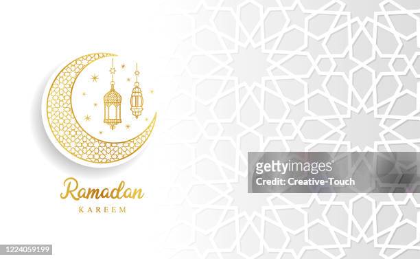 ramadan celebration card - arabic style stock illustrations