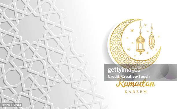 ramadan celebration card - religion icon stock illustrations