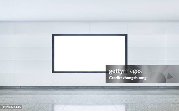 subway advertising light box - poster subway stock pictures, royalty-free photos & images