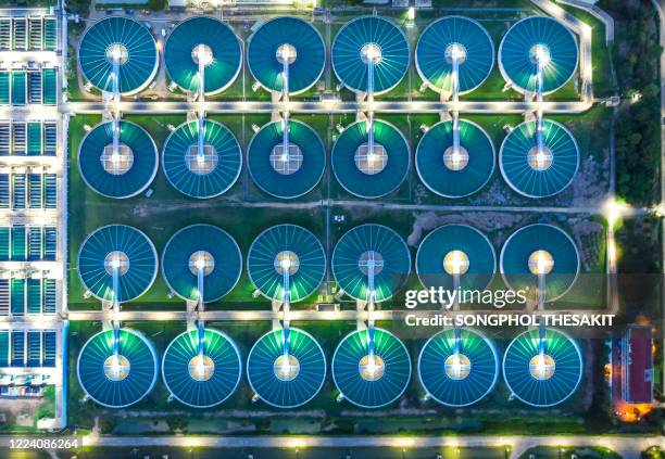 aerial view/tap water factory that produces drinking water for the public to use. - filter and sort stock pictures, royalty-free photos & images