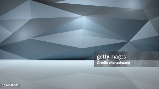 futuristic empty room,3d rendering - triangle 3d render stock pictures, royalty-free photos & images