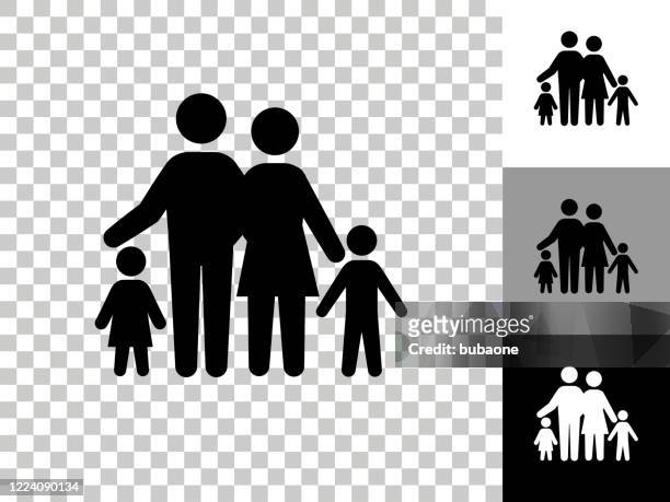 family icon on checkerboard transparent background - family stock illustrations
