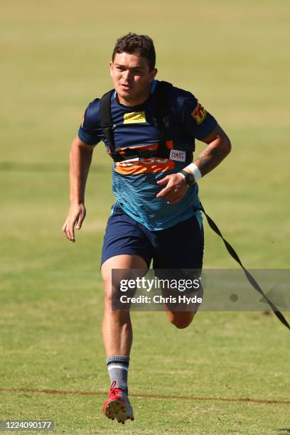 Ashley Taylor runs during a Gold Coast Titans NRL training session at the Titans High Performance Centre on May 11, 2020 in Gold Coast, Australia.