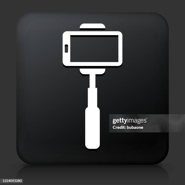selfie stick telefon-symbol - selfie stick white background stock-grafiken, -clipart, -cartoons und -symbole