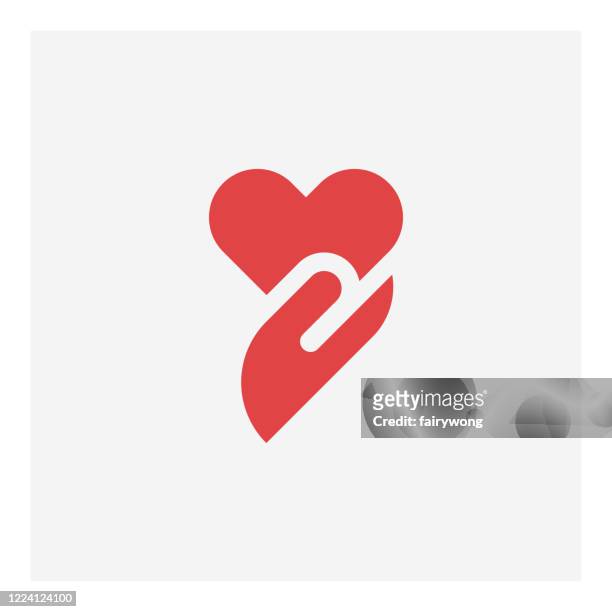 heart in hand icon - logo stock illustrations