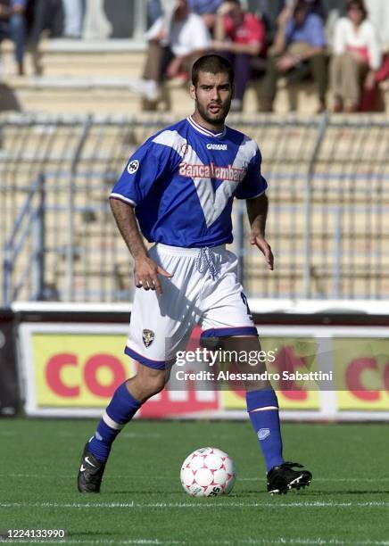 Josep Guardiola of Brescia Calcio in action during the Serie A 2001, Italy.