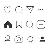 Vector image of set Internet icons.