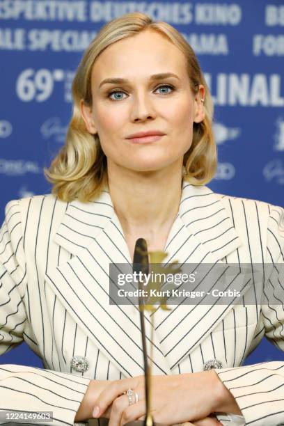 Diane Kruger attends the press conference for 'The Operative' during the 69th Berlin Film Festival Berlin at the Grand Hyatt Hotel on February 10,...