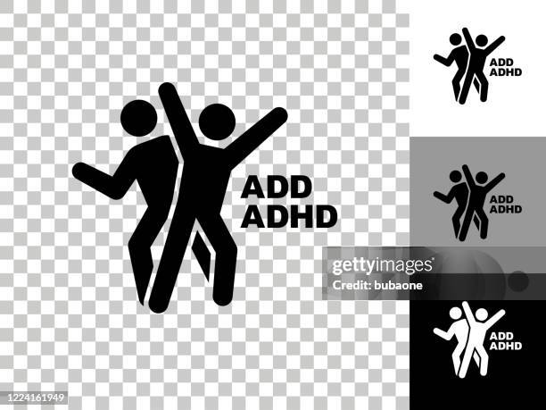 add.adhd icon on checkerboard transparent background - adhd stock illustrations