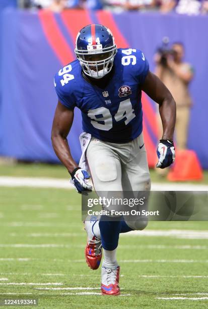 Mathias Kiwanuka of the New York Giants in action against the Houston Texans during an NFL football game September 21, 2014 at MetLife Stadium in...