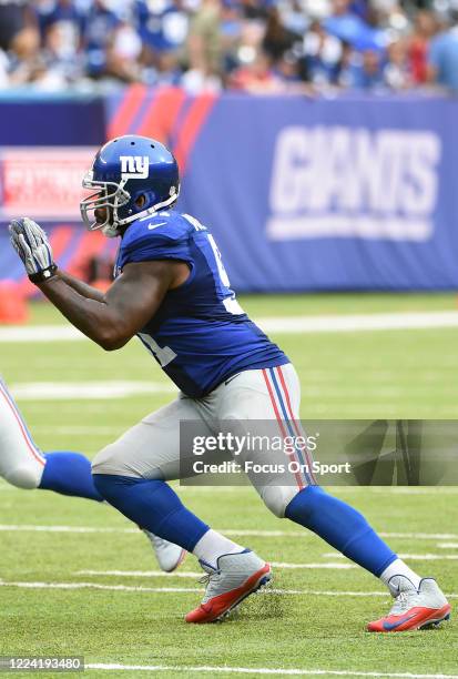 Robert Ayers of the New York Giants in action against the Houston Texans during an NFL football game September 21, 2014 at MetLife Stadium in East...