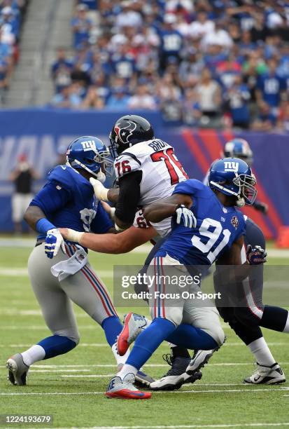 Robert Ayers of the New York Giants in action against the Houston Texans during an NFL football game September 21, 2014 at MetLife Stadium in East...