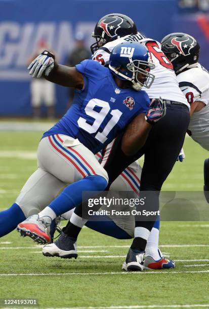 Robert Ayers of the New York Giants in action against the Houston Texans during an NFL football game September 21, 2014 at MetLife Stadium in East...
