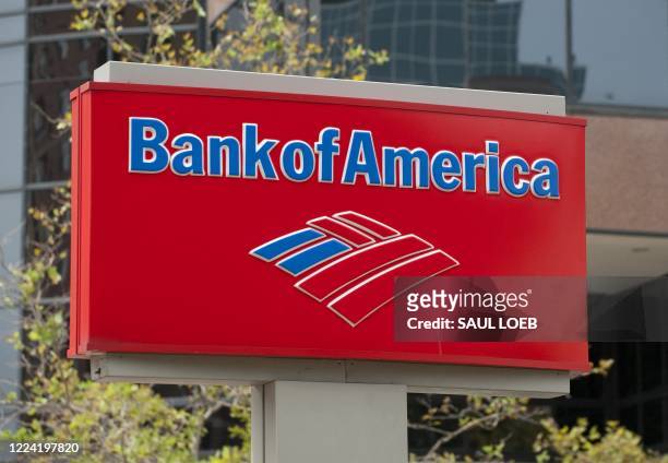 Bank of America sign is seen outside a bank branch in Arlington, Virginia, on August 19, 2011. A report indicated the bank will cut 3,500 jobs this...