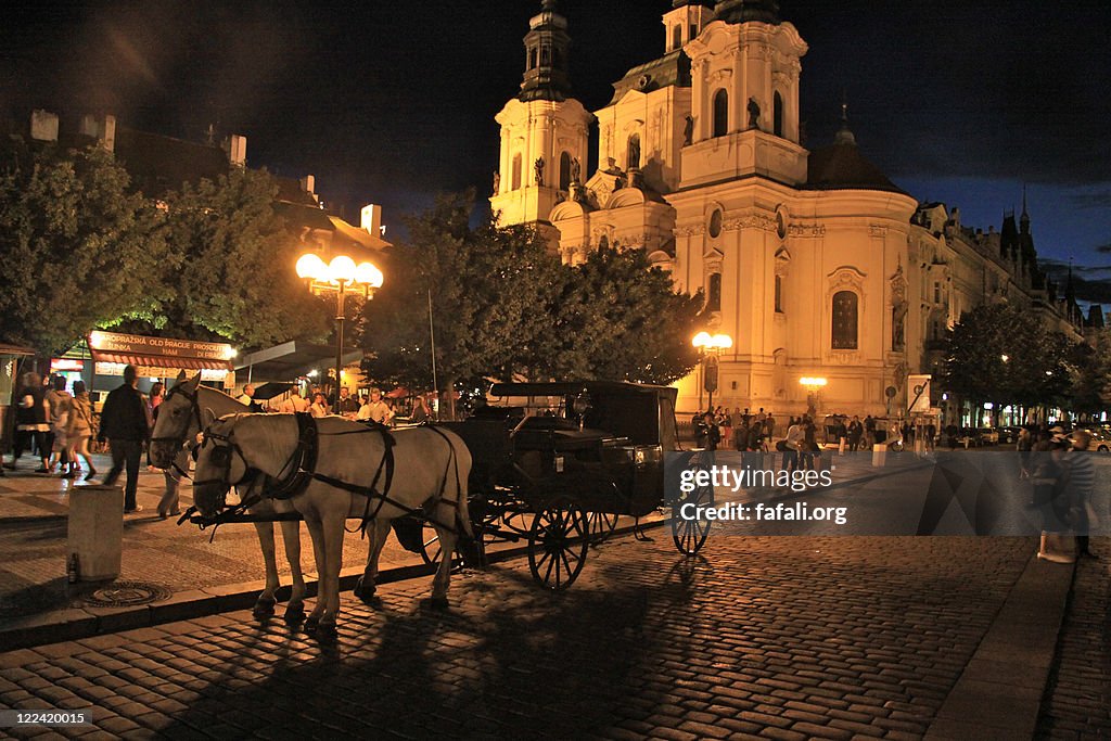 Horse carriage in prague