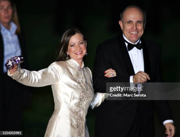 Rudy Guilianni arrives at Bethesda-by-the-Sea Episcopal Church for the wedding of Donald Trump to Slovenian model Melanai Knauss in Palm Beach,...