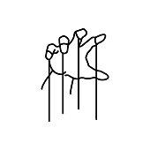Hand, puppet, theater. Illustration vector icon
