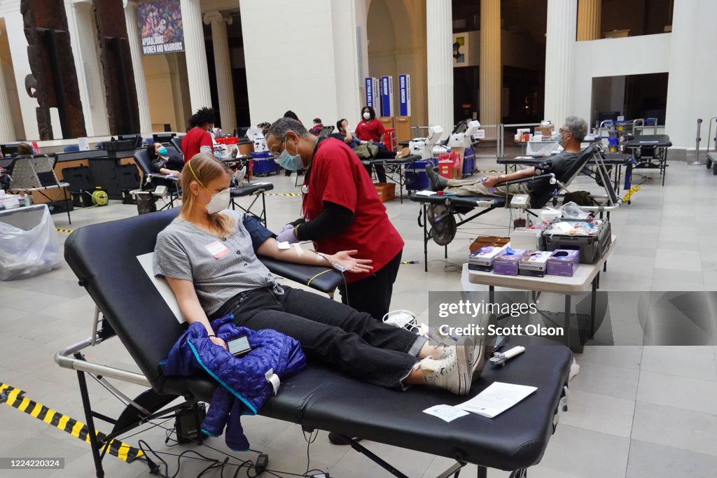 Chicago's Field Museum Of Natural History Hosts Blood Drive Amid COVID-19 Crisis