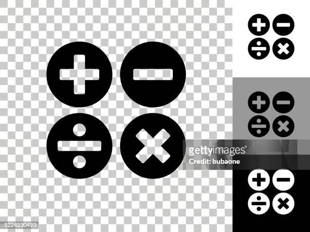 math s icon on checkerboard transparent background - addition stock illustrations