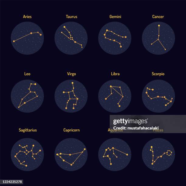 金色和藍色一組生肖星座圖示 - taurus symbol 幅插畫檔、美工圖案、卡通及圖標