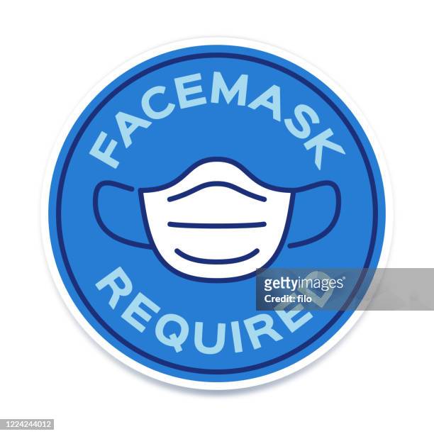 facemask required symbol icon - social distancing stock illustrations