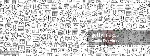 seamless pattern with e-commerce icons - payment options stock illustrations