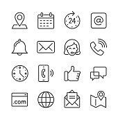 Contact Icons — Monoline Series