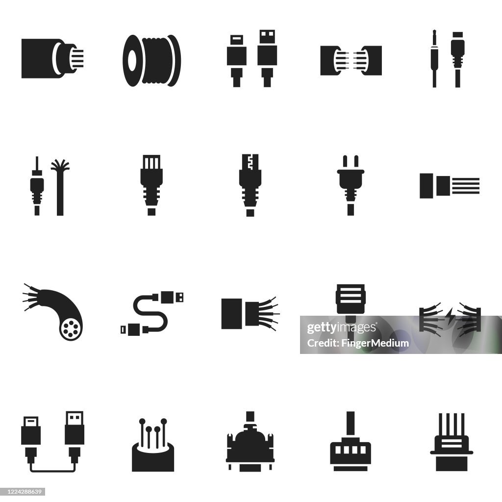 Cable icon set