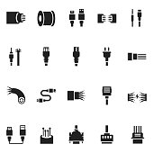 Cable icon set