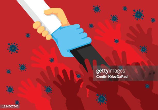 helping hand - doctors shaking hands stock illustrations