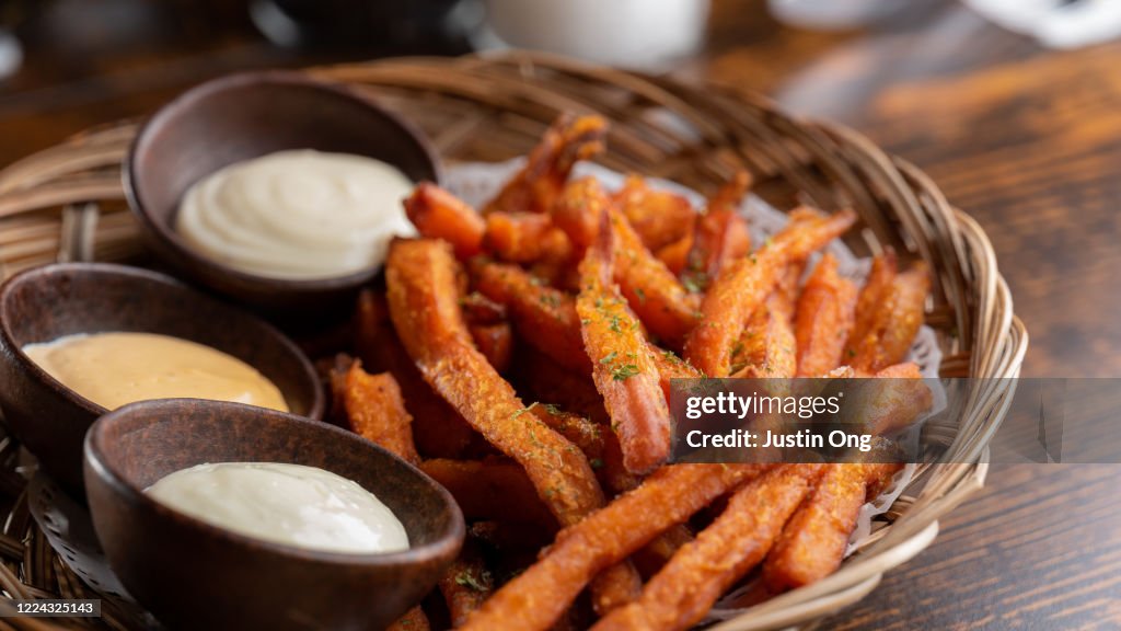 Sweet Potato French Fries, Condiments