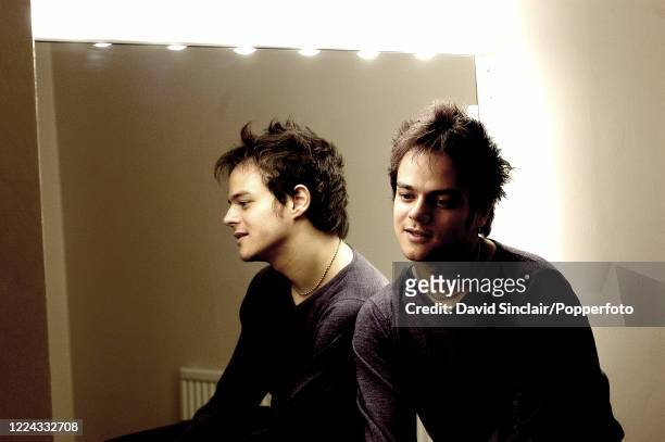 English singer and pianist Jamie Cullum posed backstage at the Royal Festival Hall in London on 23rd November 2003.