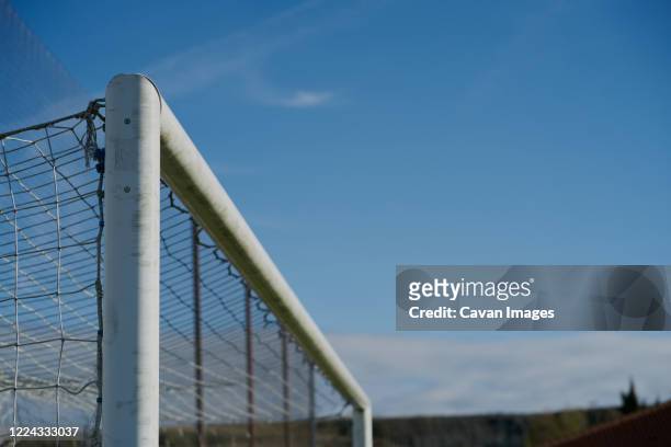 soccer goal squad with sky background - street light post stock pictures, royalty-free photos & images