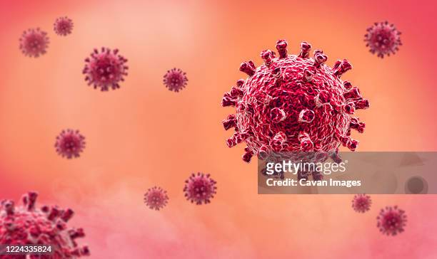 coronavirus - microbiology and virology concept - 3d illustration - coronavirus fotografías e imágenes de stock
