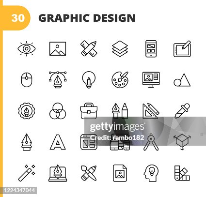 Iconos de Línea de Diseño Gráfico y Creatividad. Trazo editable. Píxel perfecto. Para móviles y web. Contiene iconos como Creatividad, Diseño, Diseño de Aplicaciones Móviles, Herramientas de Arte, Tableta de Dibujo, Tipografía, Paleta de Colores, Iconos de Línea de Diseño Gráfico y Creatividad. Trazo editable. Píxel perfecto. Para móviles y web. Contiene iconos como Creatividad, Diseño, Diseño de Aplicaciones Móviles, Herramientas de Arte, Tableta de Dibujo, Tipografía, Paleta de Colores,