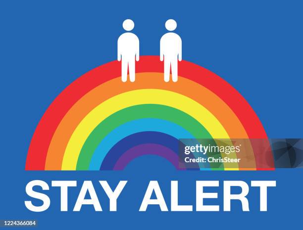 stay alert rainbow - nhs stock illustrations