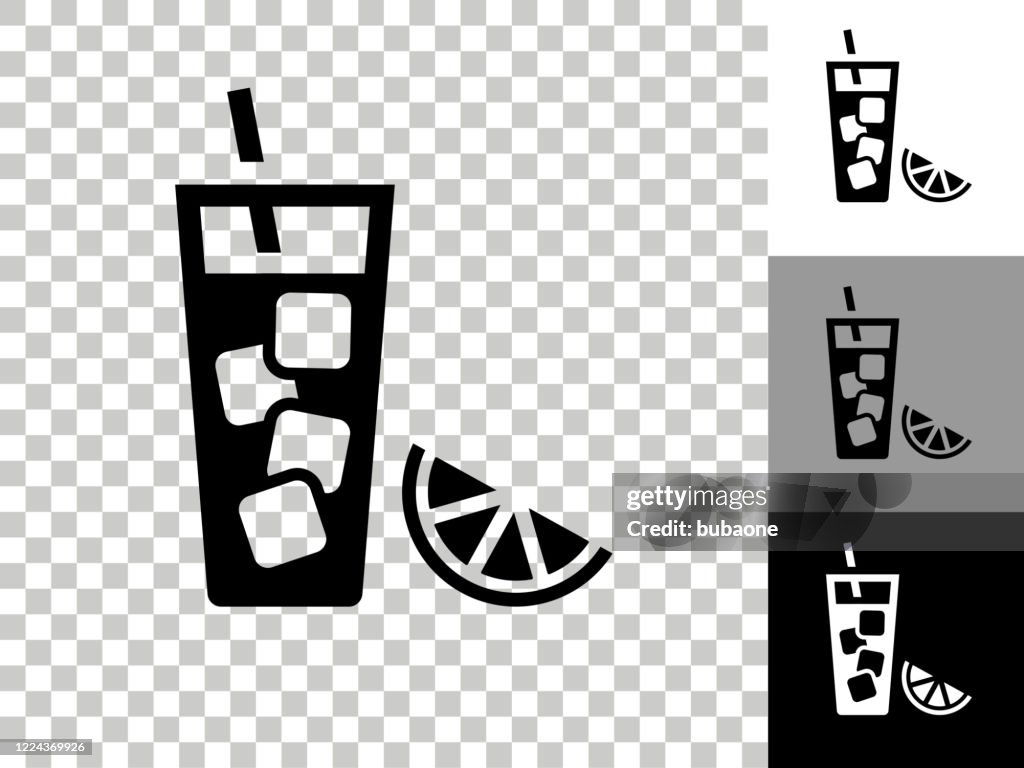 Obst Juce Icon auf Schachbrett transparenten Hintergrund