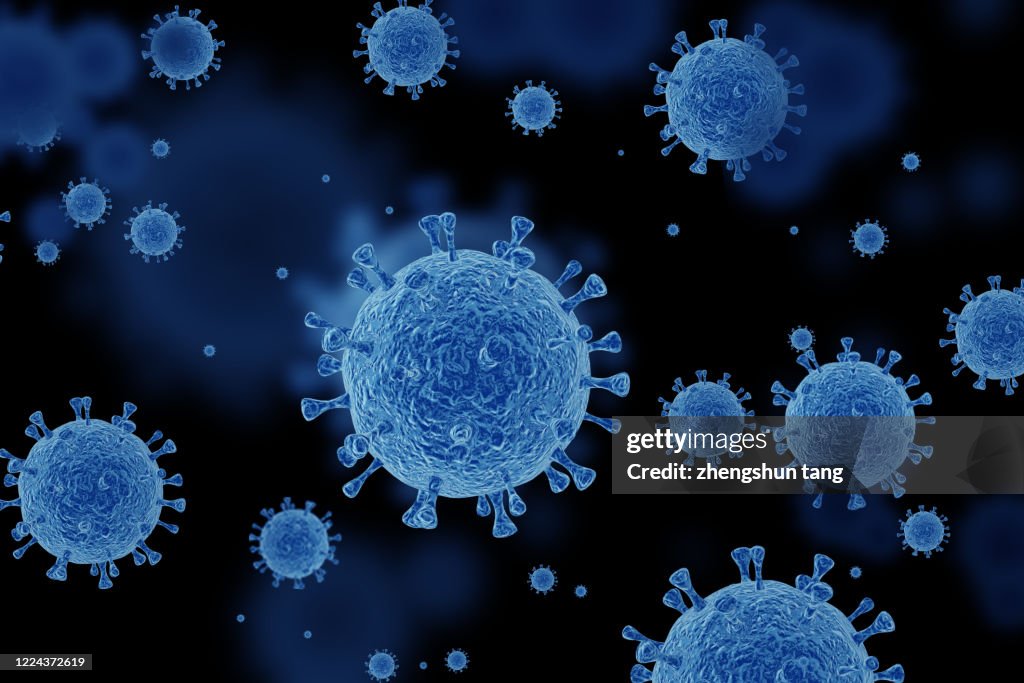 Virus on Black Background
