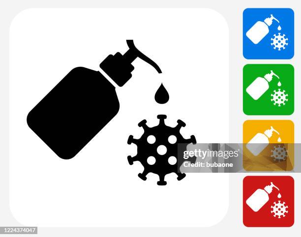 sanitizer liquid hand soap fighting bacteria icon - soap bottle stock illustrations