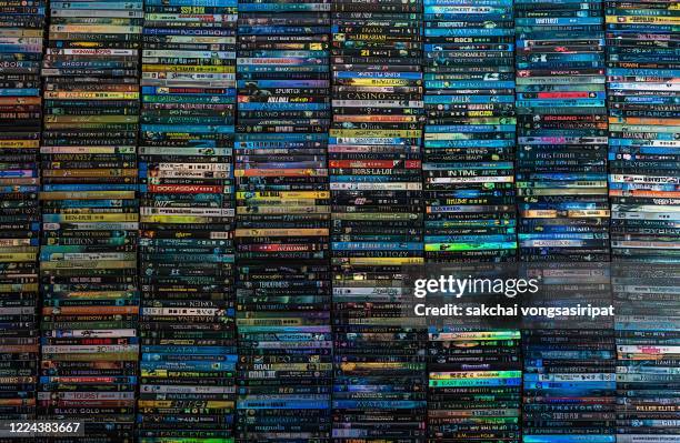 full frame of dvds - film collector stock pictures, royalty-free photos & images