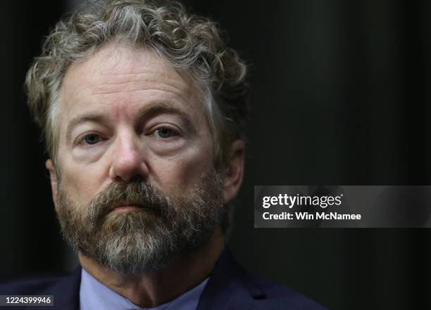 Sen. Rand Paul participates in a Senate Health, Education, Labor and Pensions Committee hearing on Capitol Hill on May 12, 2020 in Washington, DC....