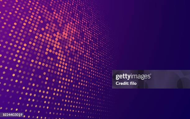 bildbanksillustrationer, clip art samt tecknat material och ikoner med abstrakt blend modern tech dots bakgrund - background purple