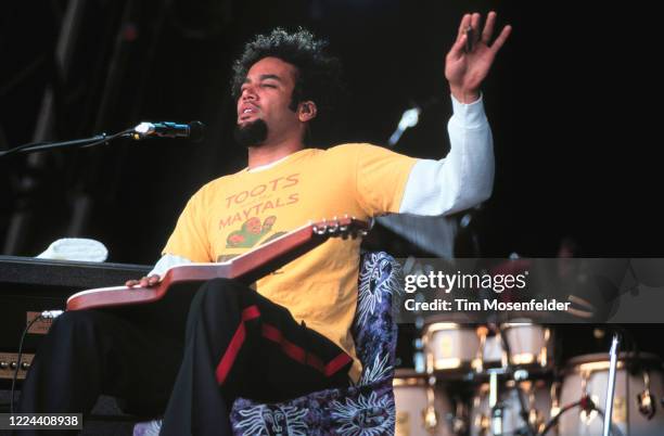 Ben Harper performs at Guiness Fleadh 1999 at the Polo Fields in Golden Gate Park on June 5, 1999 in San Francisco, California.