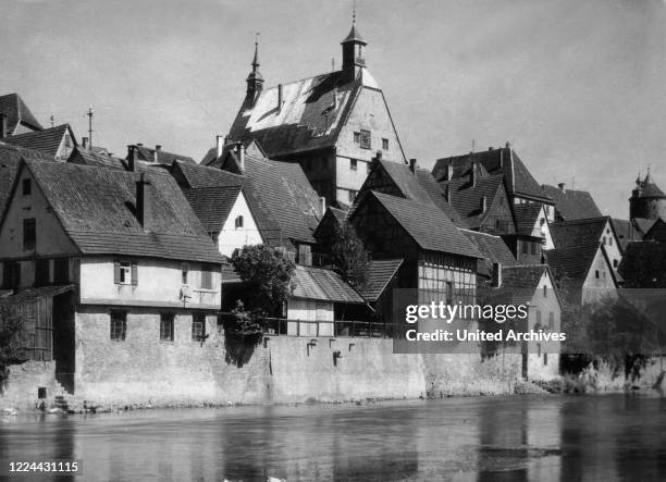 View to the town of Besigheim near Ludwigsburg, Germany 1930s.