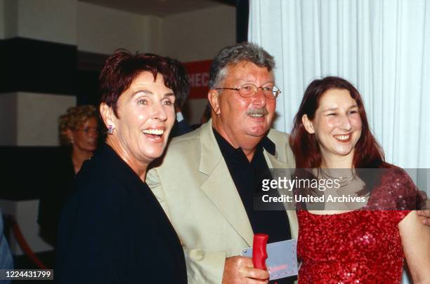 Presenter Erika Berger with husband Richard Mahkorn at the BUNTE Gala evening event in Duesseldorf, Germany, 2001.