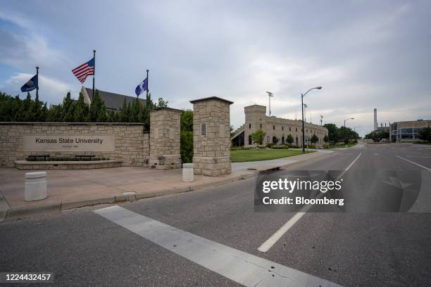 Kansas State University campus is seen empty in Manhattan, Kansas, U.S., on Thursday, July 2, 2020. Kansas' top public health official predicted...