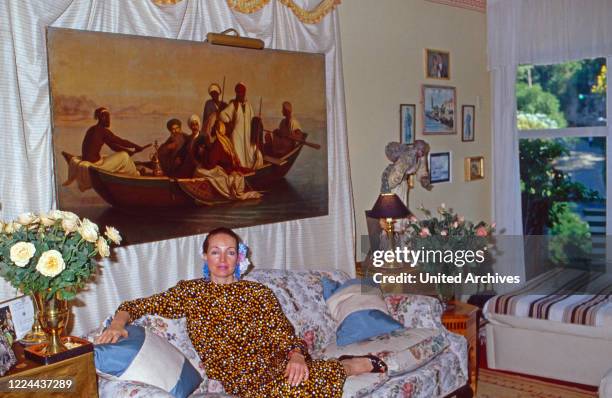 Diane Duchess of Wurttemberg at Altshausen castle, Germany, 1987.